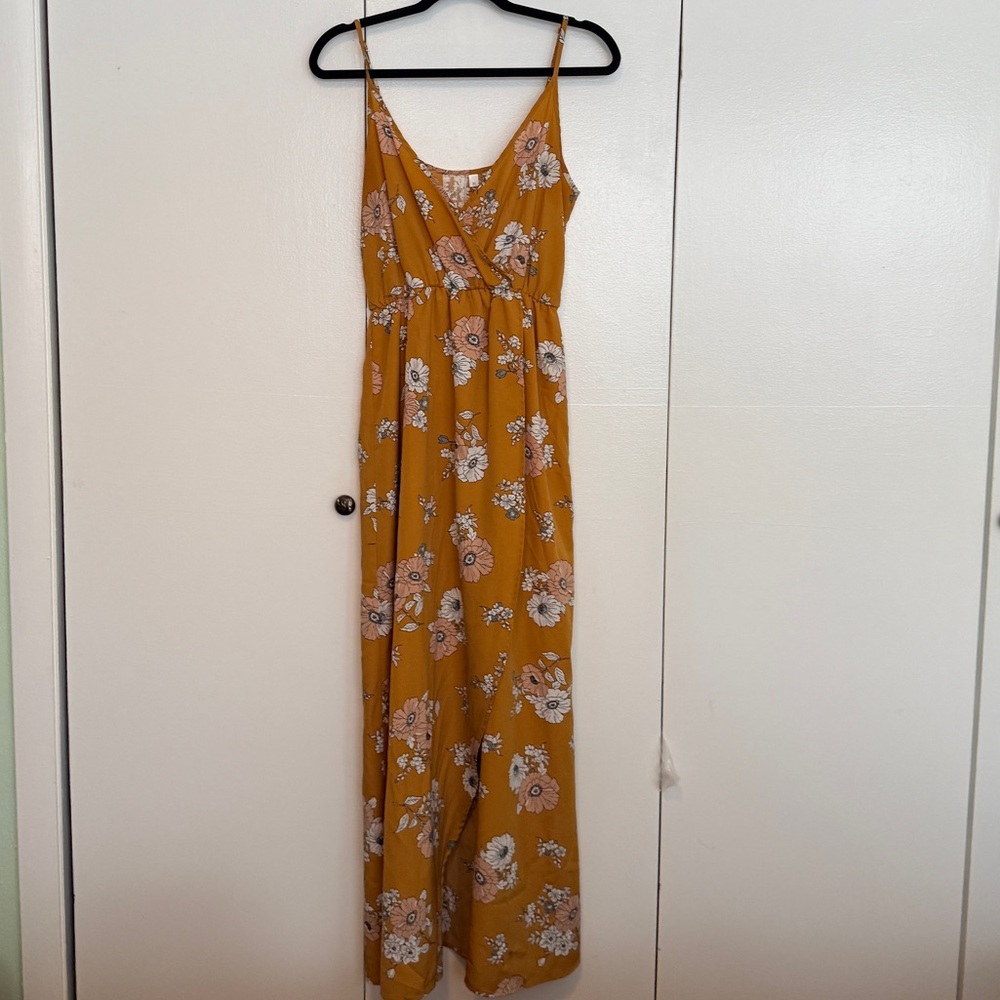 Sadie & Sage Floral Mustard Maxi Dress